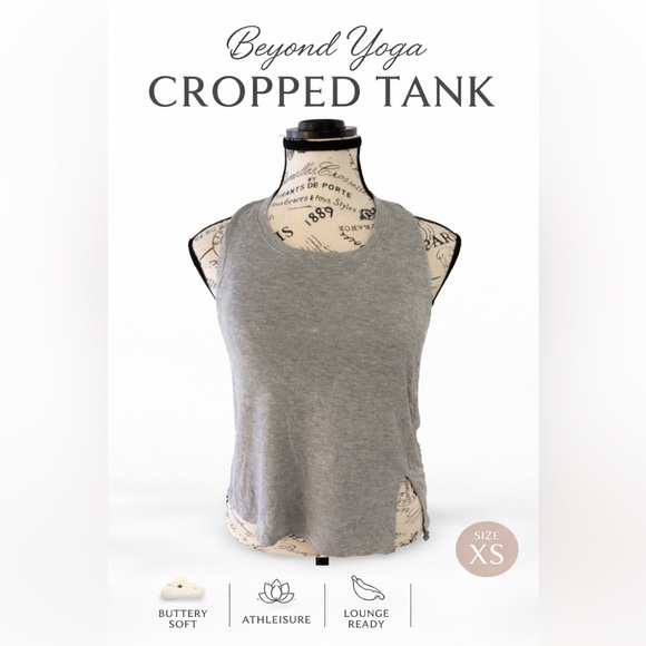 Beyond Yoga Gray Cropped Tank Top XS - Picture 2 of 10